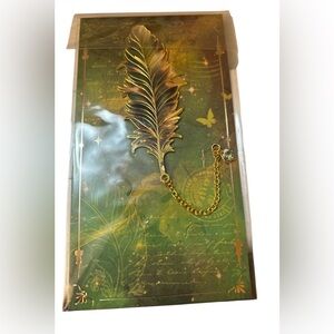Gold Feather Bookmark with Chain- NWT pick your color